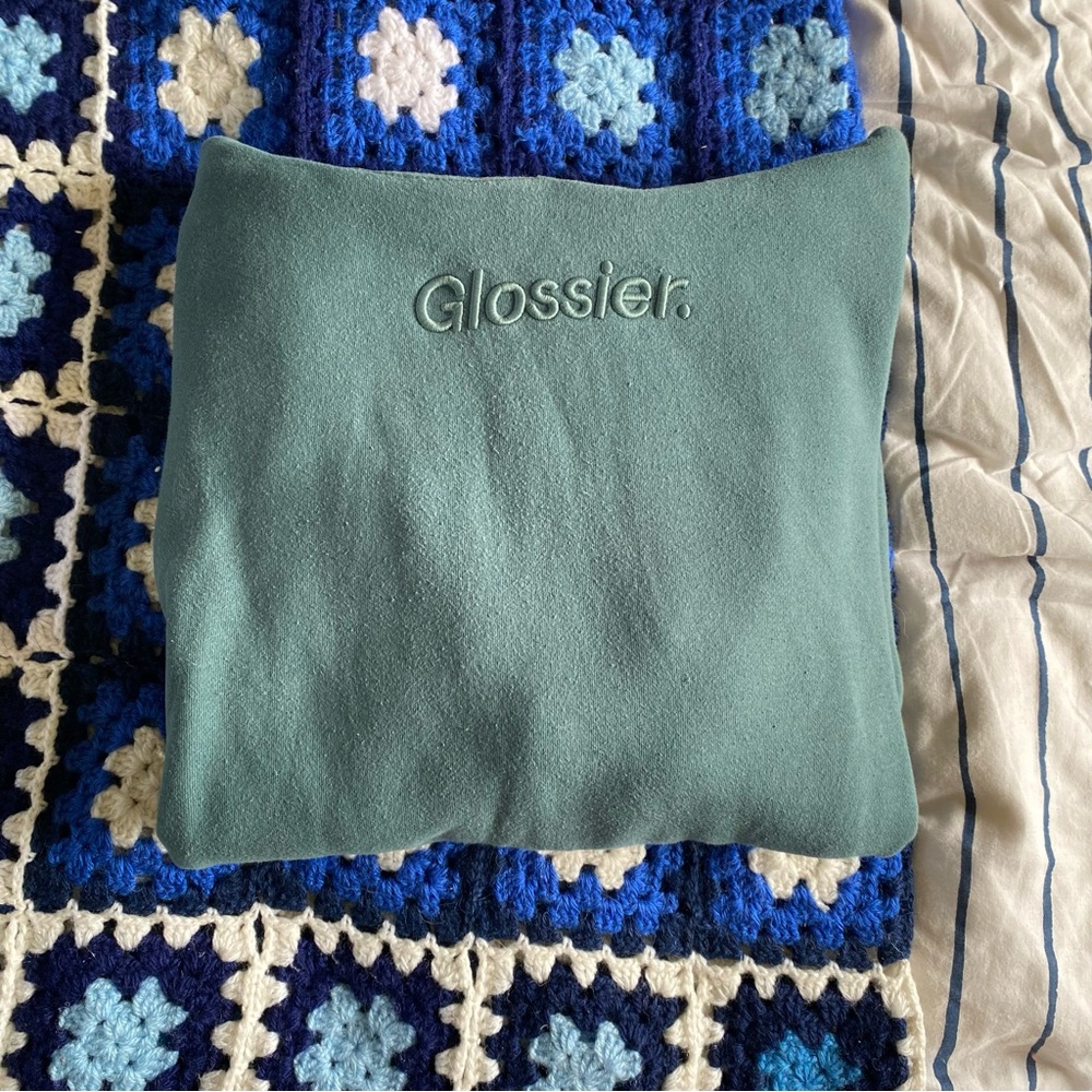 Glossier Embroidered Soft Sage Hoodie 2021 - Limited Edition